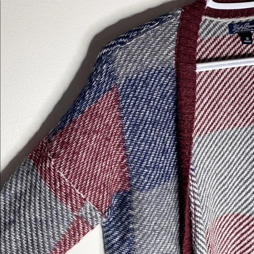 Lucky Brand plaid wool blend open long cardigan size XS - Image 29