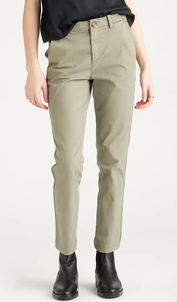 Quince Olive Organic Stretch Cotton Twill Girlfriend Chino Pants Size 24 - Image 1