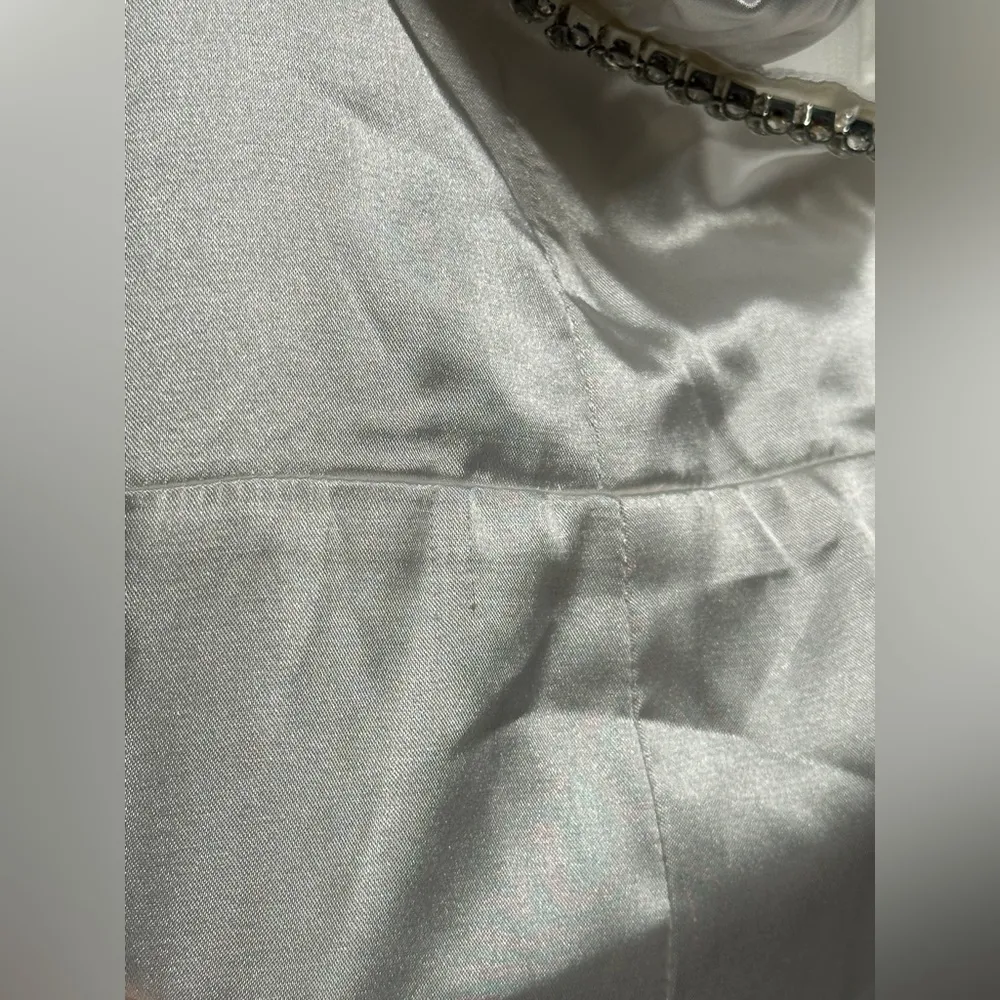 NEW Superdown Kita Rhinestone Cutout Satin Mini Dress |White Women’s XXS Formal - Image 9