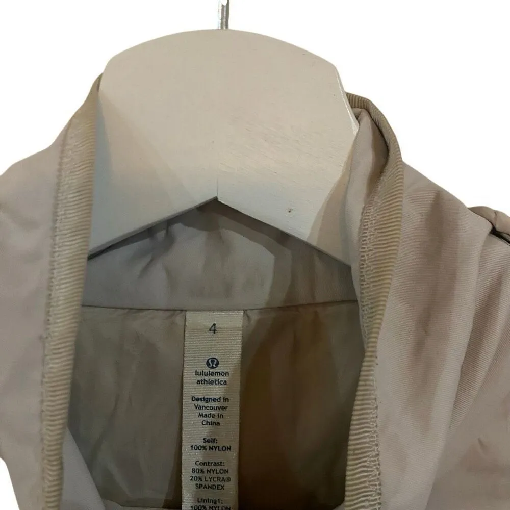 Lululemon Out and About Peplum water repellent cream Jacket Ecru size 4 with hoo - Image 11