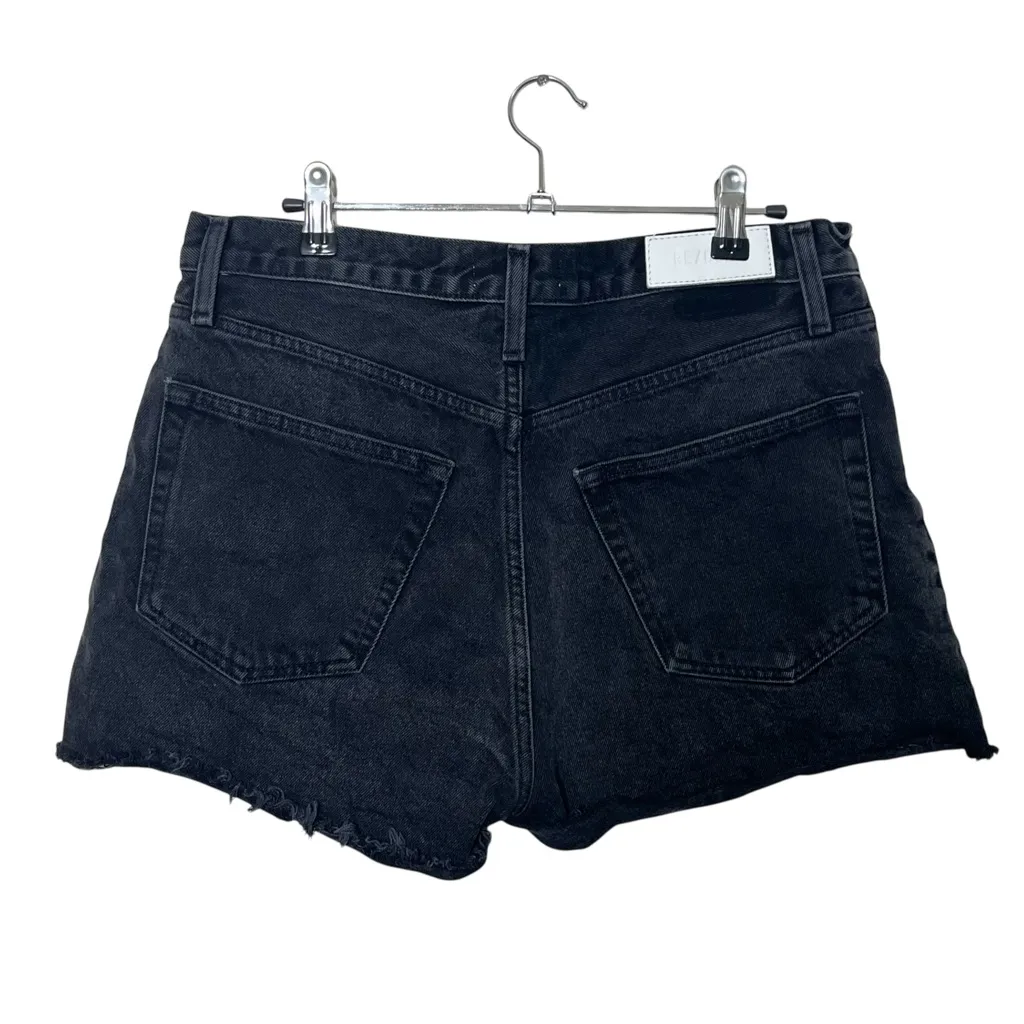 RE/DONE 70s High Rise Shorts Women’s 29 Broken Black Distressed Button Fly - Image 5