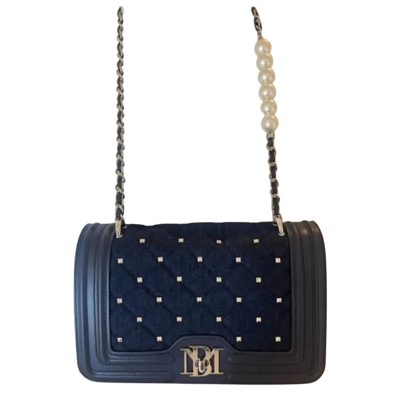 BADGLEY MISCHKA Studded Chain Linked Leather Crossbody Bag New with Tag - Image 2