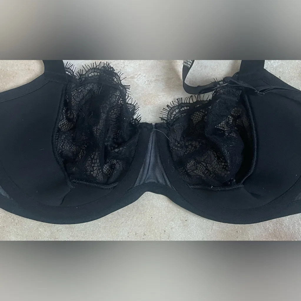 VS very sexy shine rhinestone logo strap lace wicked bra 34DD black leopard wire - Image 5