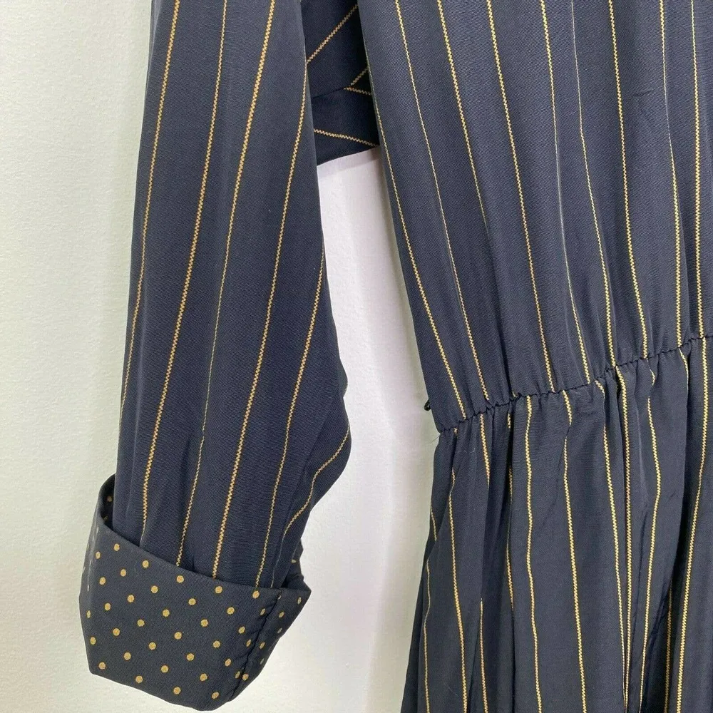 BGB LTD Vintage Black Gold Polka Dot 3/4 Sleeve Striped Dress Women’s Size 8 - Image 3