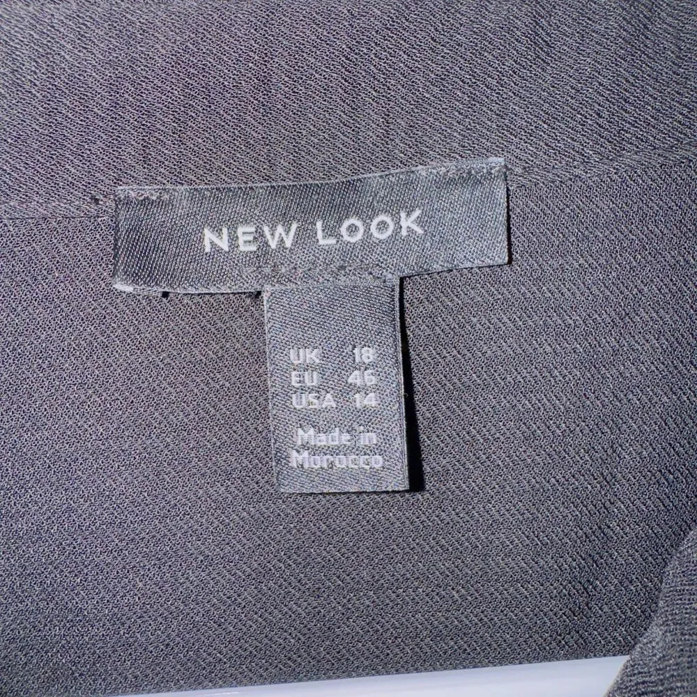 New Look Black Short Sleeve Cinched Waist Button Down Shirt Dress size US 14 - Image 3