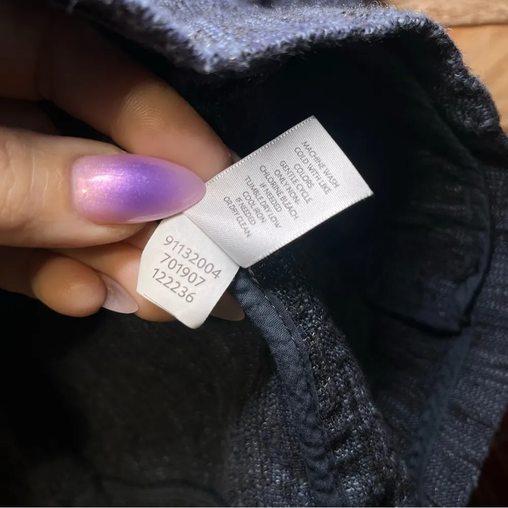 J Jill Blazer Jacket Dark‎ Blue Black Woven Office Career Corporate Mature Thick Size M - Image 8