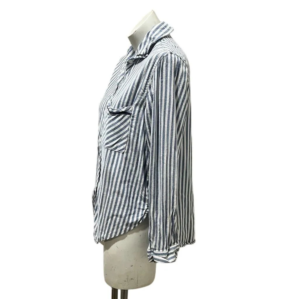 Aerie Women's Striped Long Sleeve Button-Up Shirt Multicolor Size M - Image 3