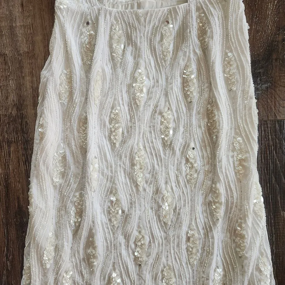Retrofete Prima Dress in White Sequins Beaded Small NWT Sleeveless Maxi - Image 9
