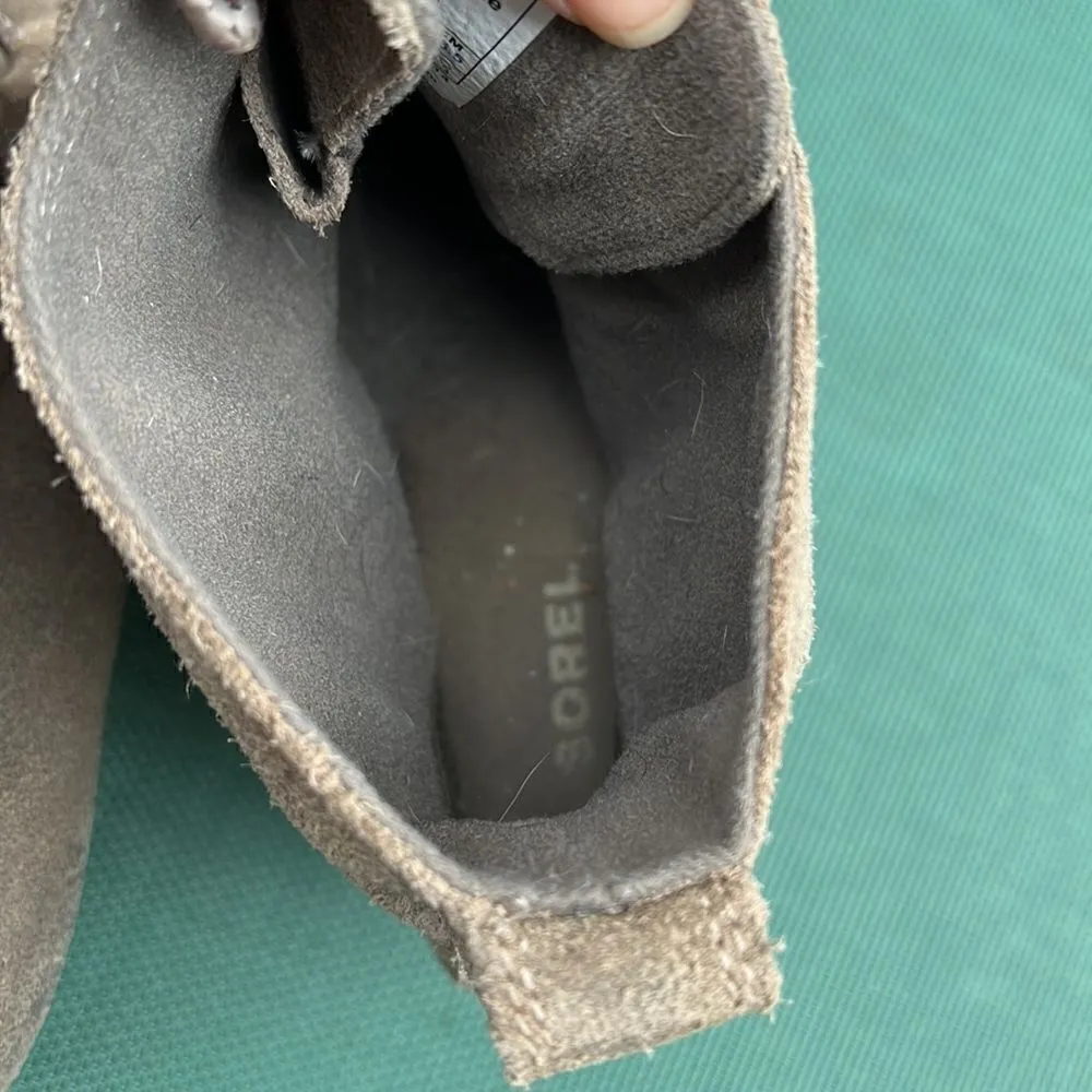 Sorel Toronto Green Suede Wedge Ankle Boot size 9.5 - Image 6