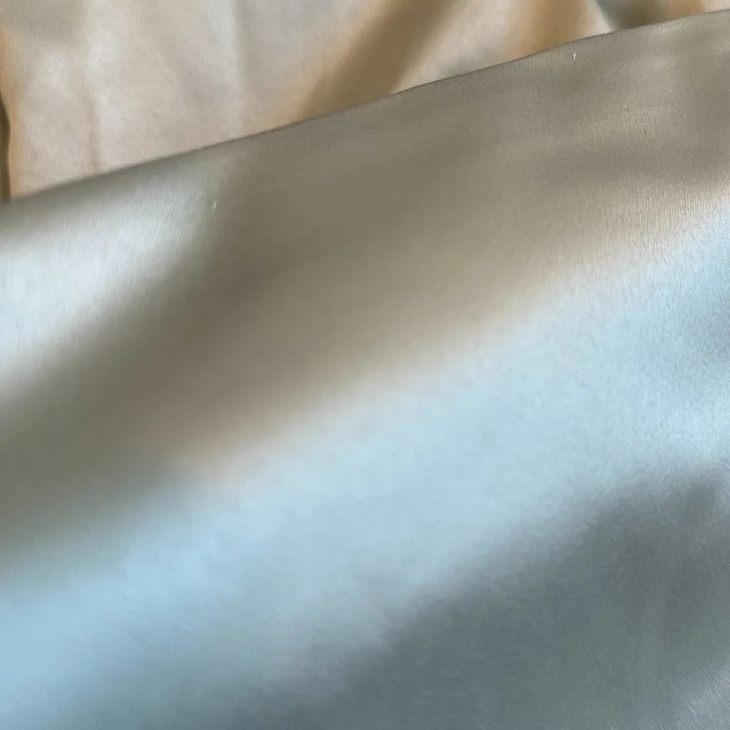 BHLDN Anthropologie Strapless Green Satin Dress Ruched Knee Length Size Med NWT - Image 13