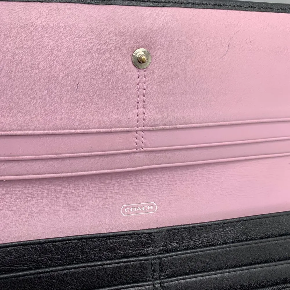 COACH Black Buckle Signature Canvas Wallet - Image 4