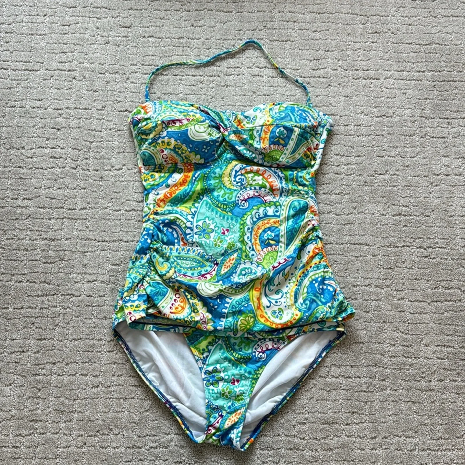 Lauren Ralph Lauren carnivale paisley tankini bikini swim suit sz M / 6 - Image 9