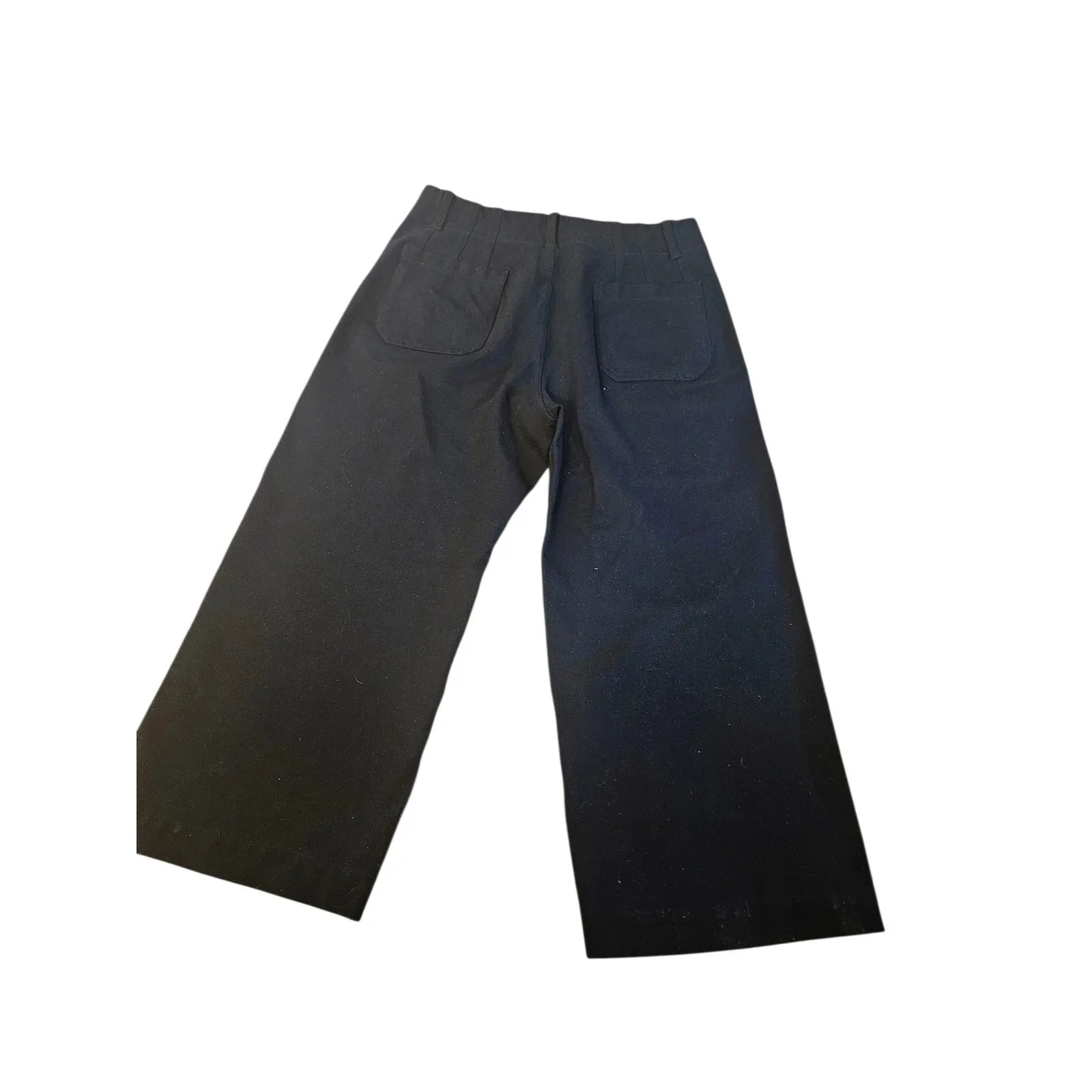 Maeve Anthropologie Colette Wide Leg Cropped Pants Black Size 32 - Image 3