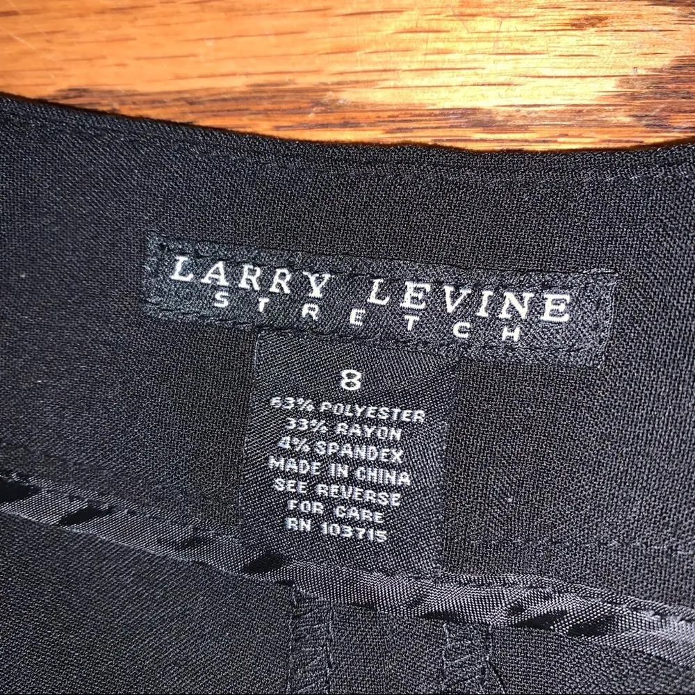 Larry Levine Black Wide Leg Trousers Dress Pants size 8 - Image 4