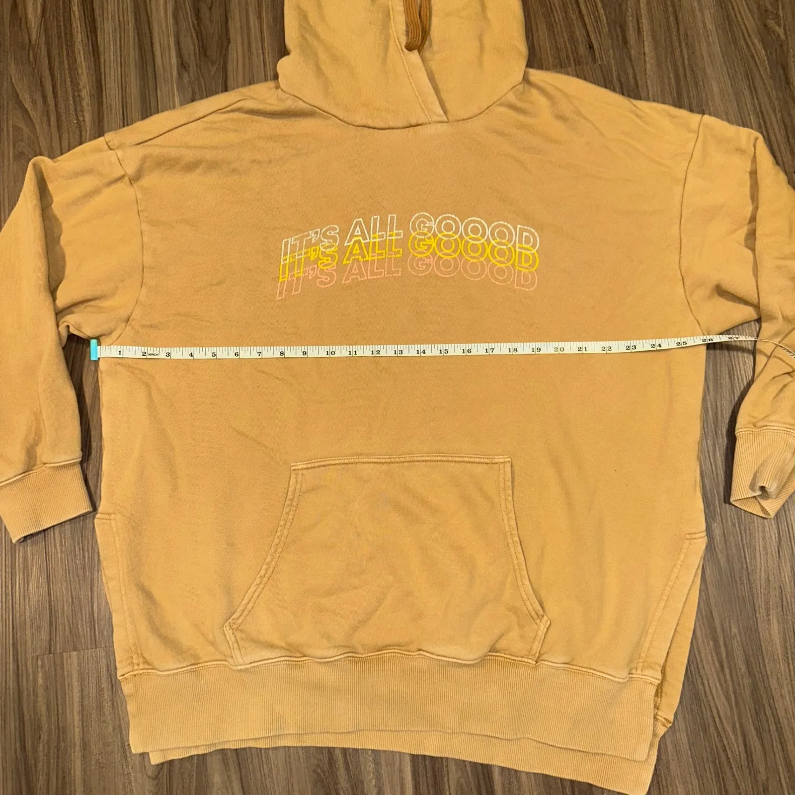 Offline by Aerie oversize Womens Hoodie Sweatshirt It's All Good beige Yellow XL - Image 9