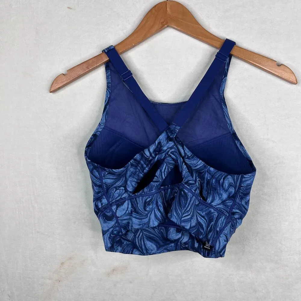 VICTORIA’S SECRET LIVE ON POINT STRAPPY BACK Blue Marble SPORT BRA SIZE 34D - Image 6