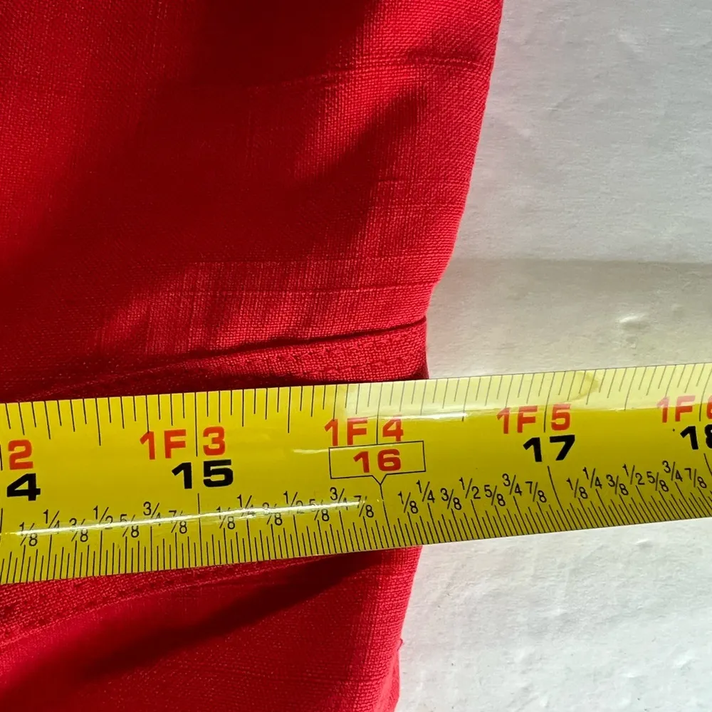 Dana Buchman 12 100% silk button front red shirt dress business vintage 80s - Image 8