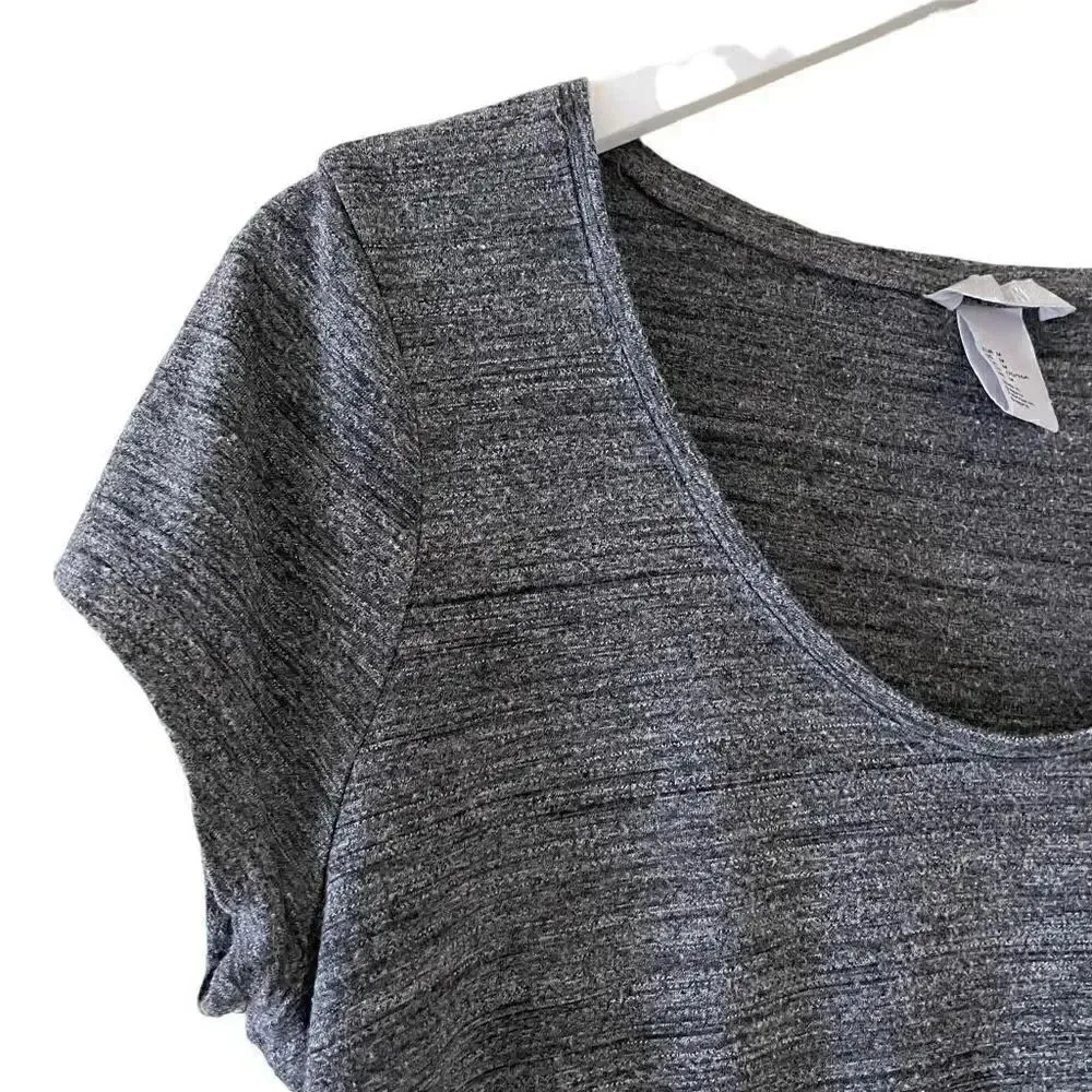 H&M Womens’ Heather Gray Round Neck Running Yoga Sporty SZ M #1109 - Image 5