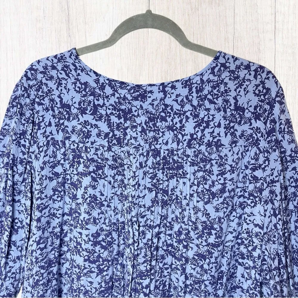 KNOX ROSE Periwinkle Floral 1/2-Sleeve Peasant Top Boho Cottagecore, XXL - Image 5