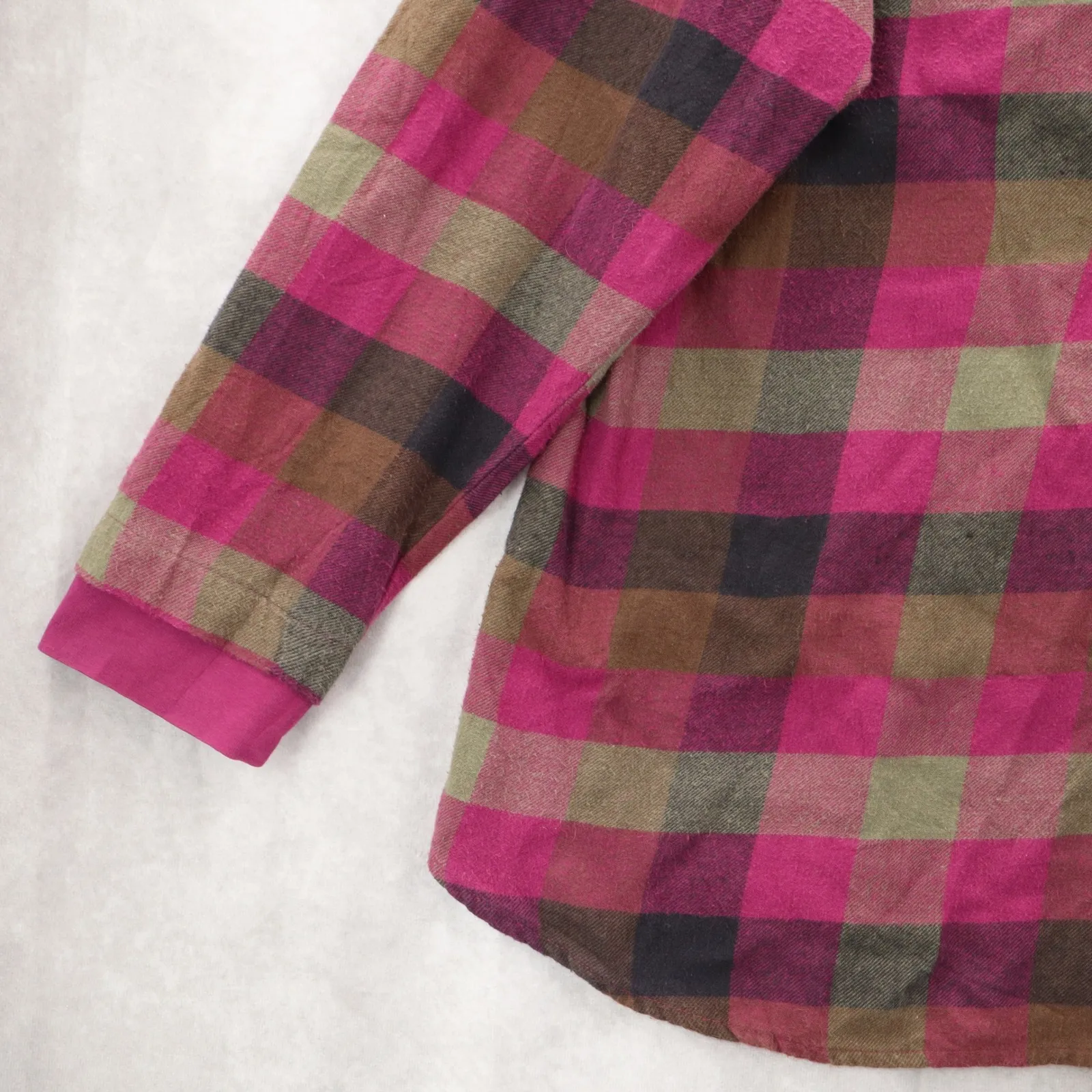 Blair Purple Flannel Plaid Floral Embroidered Western Boho Cotton Indie Large - Image 5