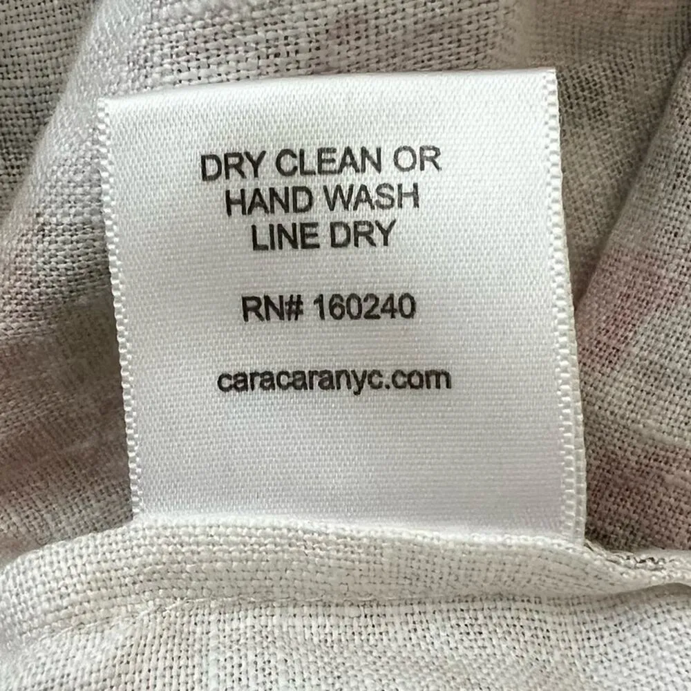 Cara Cara Women’s Blue Hill Trellis Floral Ivory Linen White Midi Dress Size 6 - Image 9