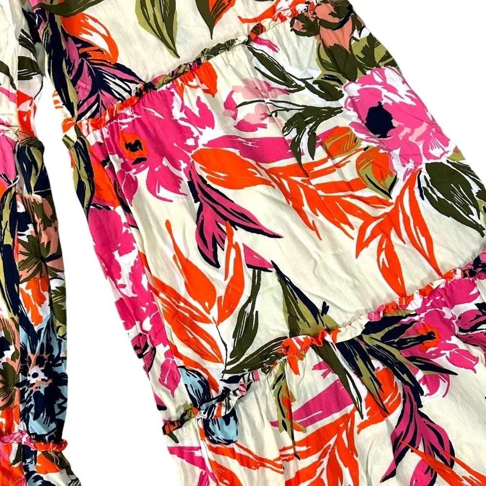 Coco Bianco Tiered Wide Leg Pants Tropical Hawaiian Pants Large Beach Coastal - Image 8