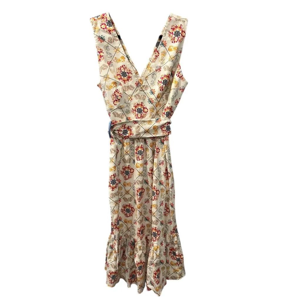 Sachin & Babi Yasmine Size 12 Midi Dress Sleeveless Belted Cottagecore Boho Pink - Image 2