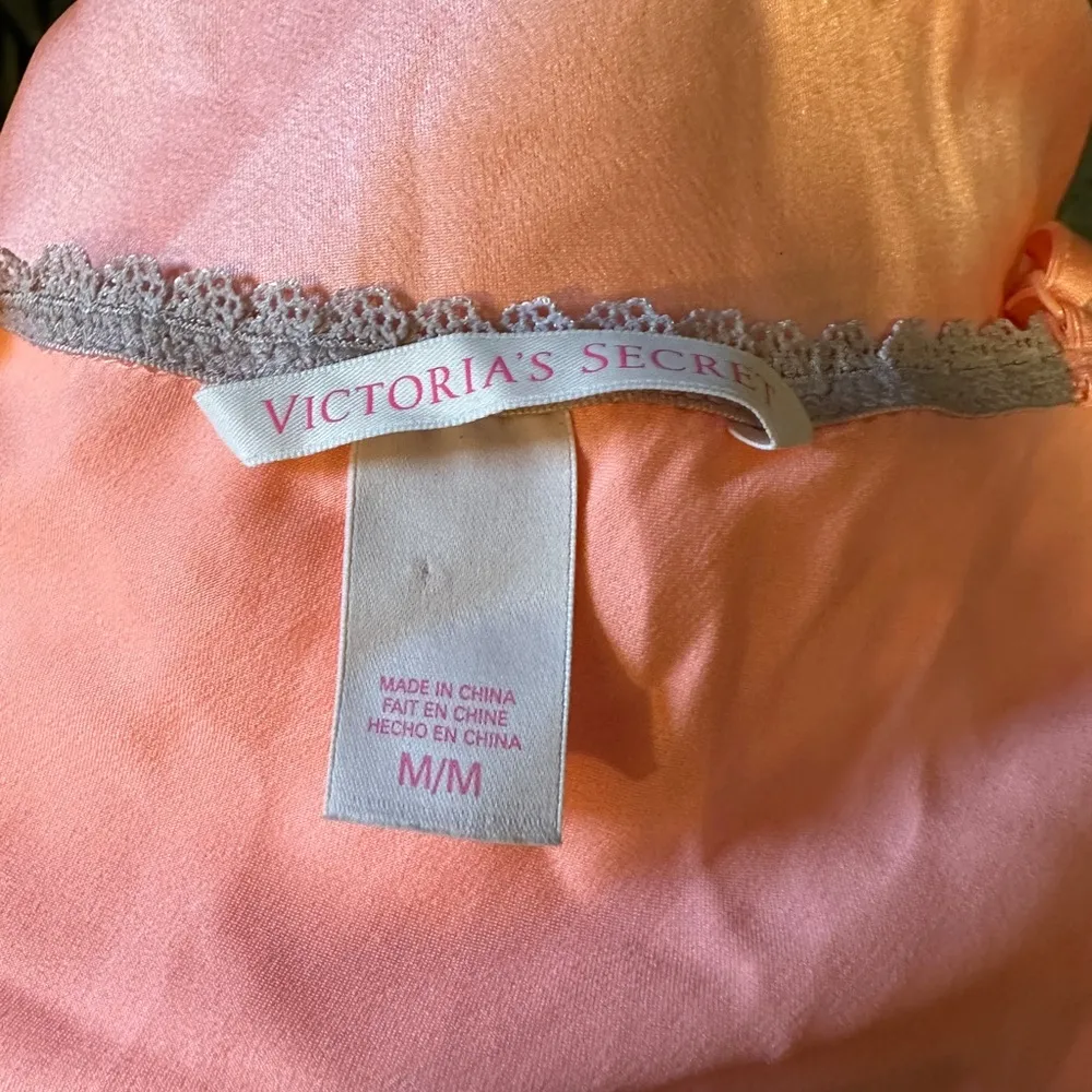 Victoria's Secret Peach Apricot Pink Lace Long Cami or Short Nightgown Medium - Image 16