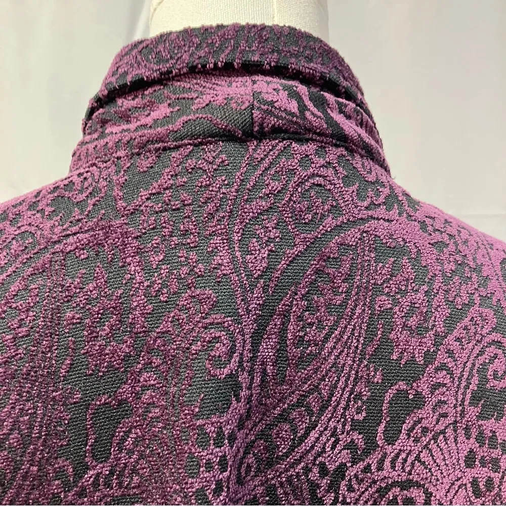 Sag Harbor Vintage Paisley Shacket Button Down Purple Womens 22 Cabincore Winter - Image 11