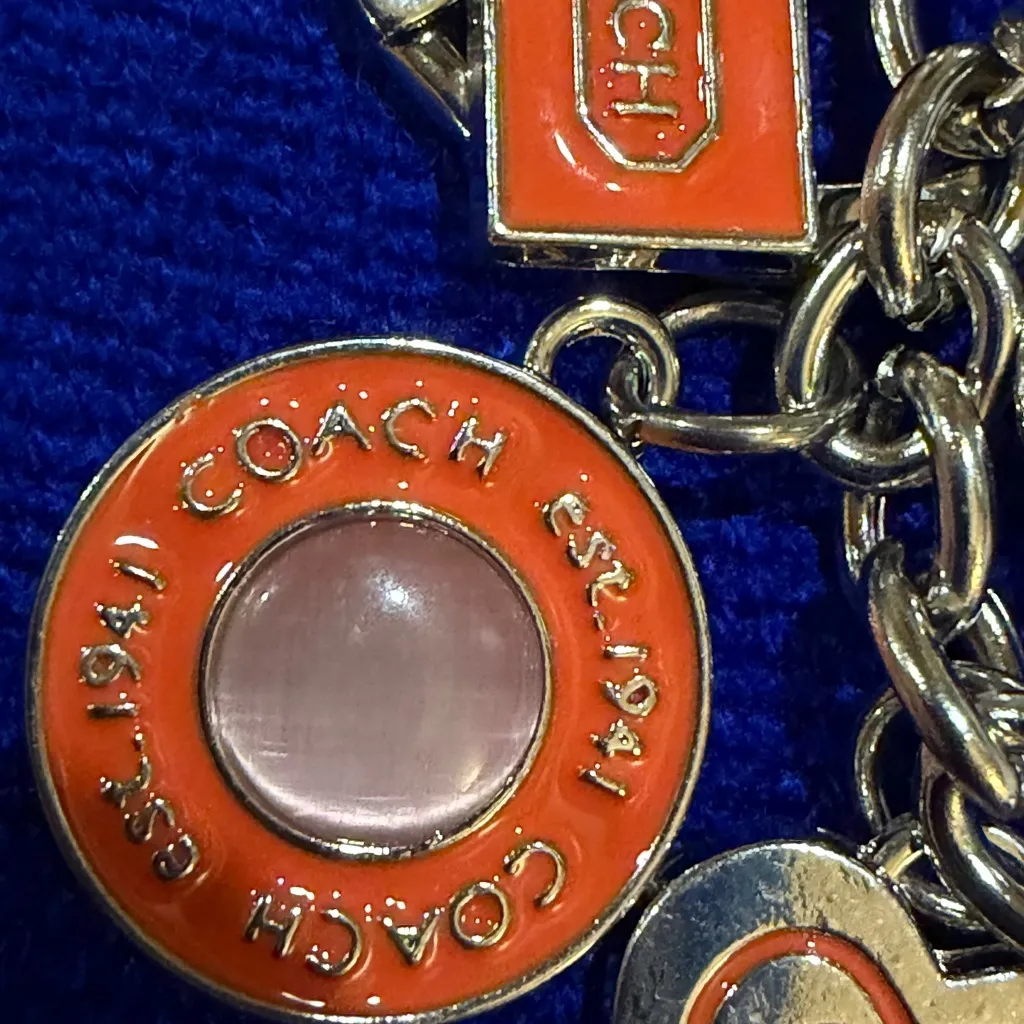 Orange and Gold Heart Charm Keychain - Image 7