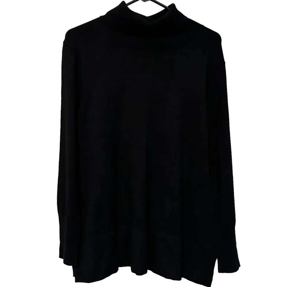 Soft Surroundings Black Petites Perfect Turtleneck Sweater Medium #3DW26 - Image 2