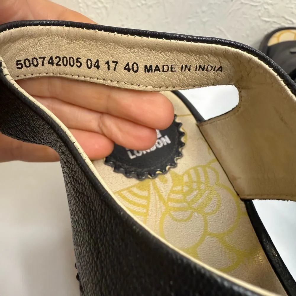 Fly London Leather Lace-Up Wedge Sandals YLFA – Black – Size 40 (US 9-9.5) - Image 6