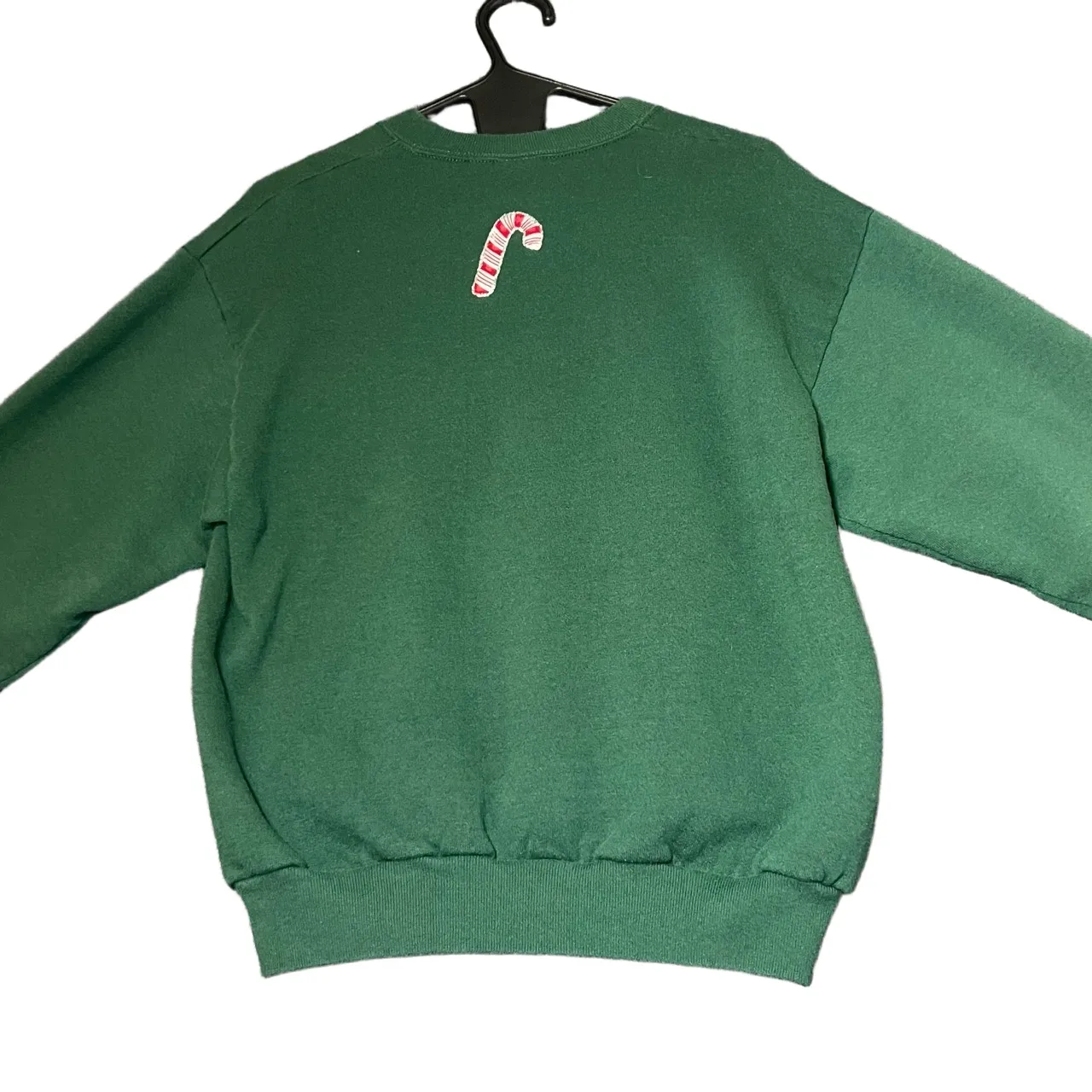 Vintage 90s Christmas Sweatshirt Womens Medium Green Crew‎ Neck Festive Cozy - Image 2