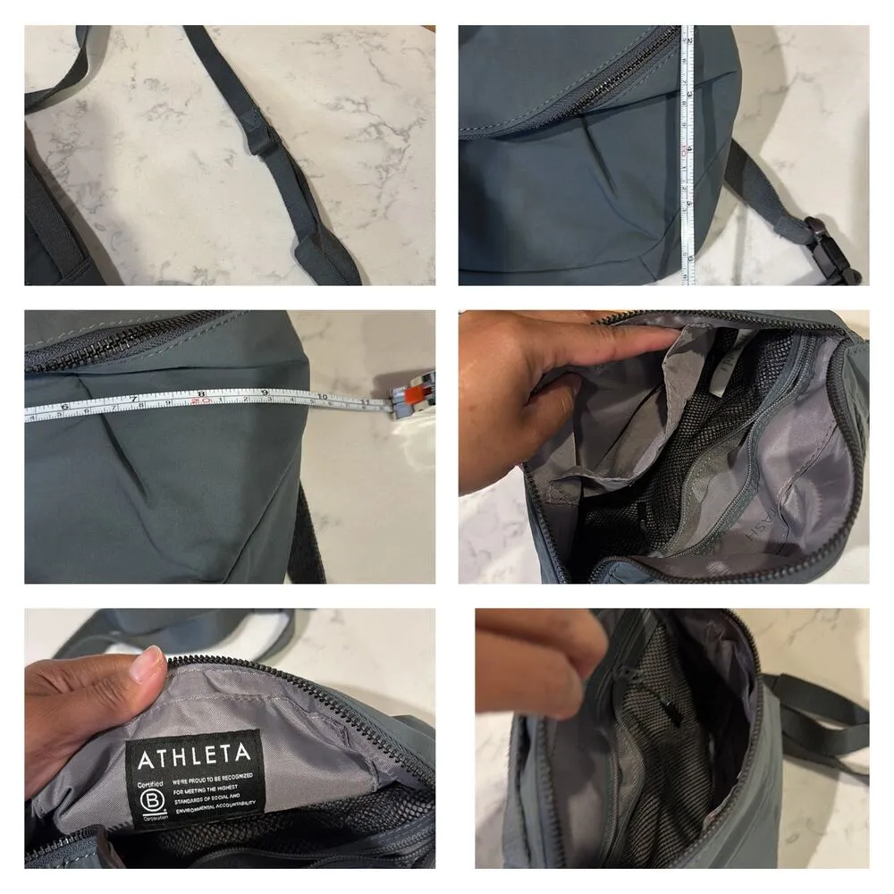 Athleta Stash Belt Crossbody Bag Pack grayish adjustable casual travel sporty - Image 9