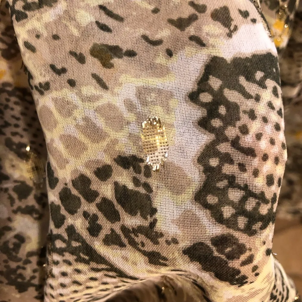 BLUE ISLAND Boho Dress/Beach Cover with Gold accents and beaded tassels S - Image 15