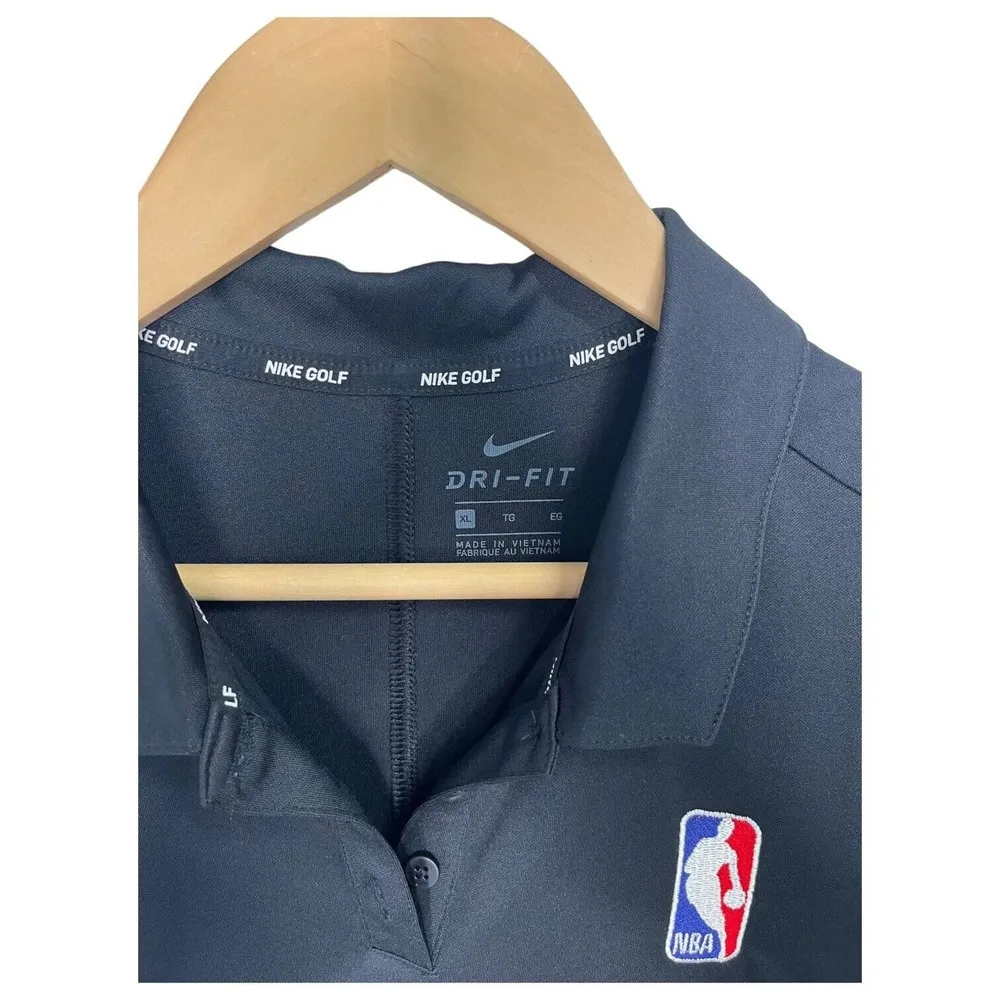 New Nike Golf Womens XL NBA Polo Shirt Dry Fit Short Sleeve Pullover Black - Image 5