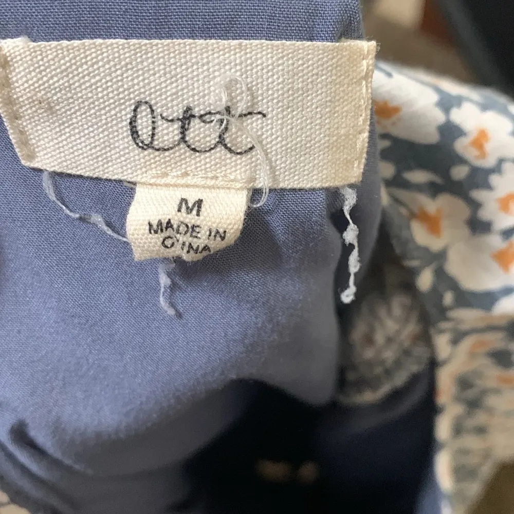 OTT (Over The Top) Floral puff sleeve dress woman size MEDIUM cotton White - Image 7