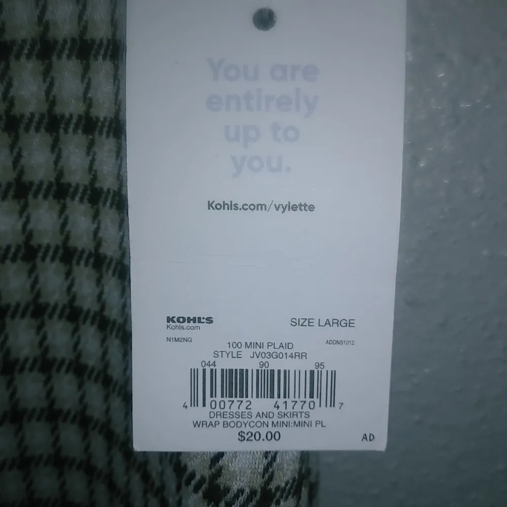 Vylette L Pencil Mini Skirt Black Beige Houndstooth Checked New! Size L - Image 6