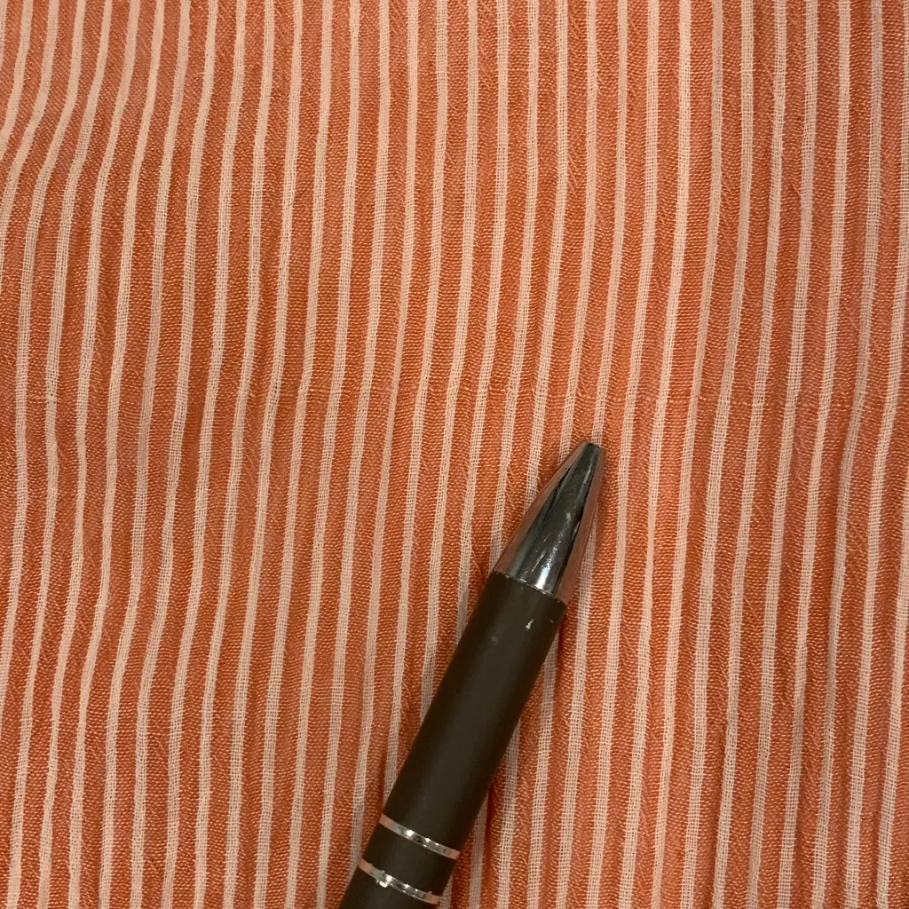 Sage The Label Women’s Large Unstructured Orange Striped Button Up Cotton Shirt - Image 6