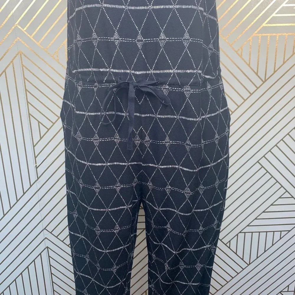 Madewell Diamond Argyle Print‎ Jumpsuit Black - Image 5