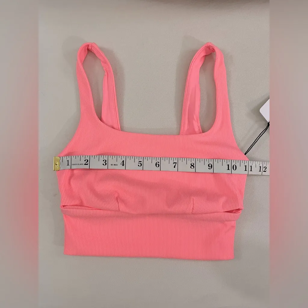 Alo Yoga NWT Slit Sports Bra Neon Bubblegum Size XXS (SOLD OUT ON-Website) - Image 6