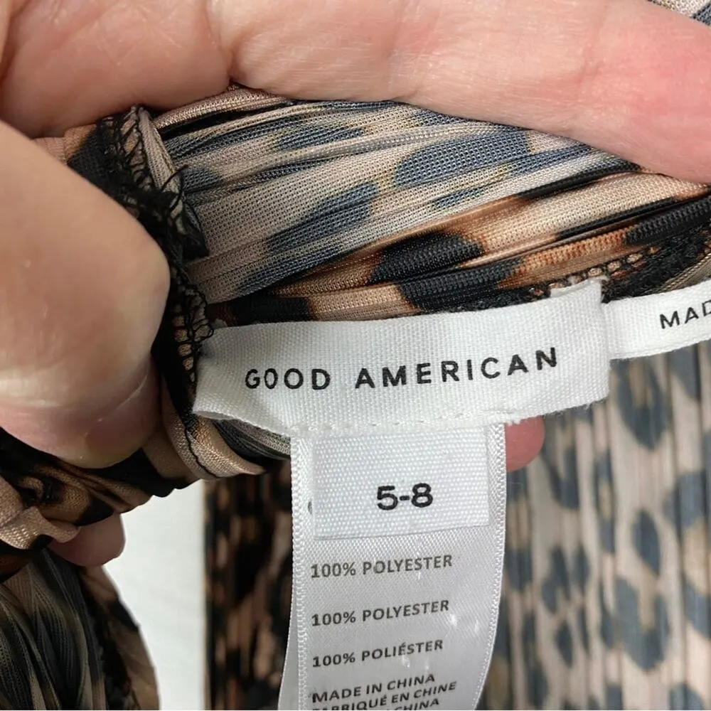 Good American Leopard Print Always Fits Plisse Knotted Romper Sz.5-8(2x-5X) NWT - Image 9