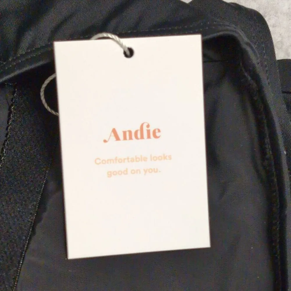 NWT Andie Black Nantucket One Shoulder One Piece Swimsuit Size M - Image 7