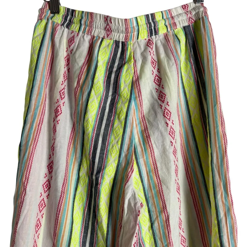 Anthropologie Jacquard Striped Relaxed Coastal Boho Jogger Lounge Beach Pants S - Image 10