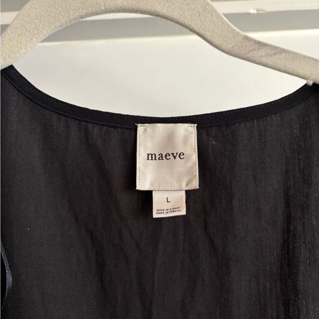 Anthropologie Maeve Drop-Waist Black Sleeveless Midi Dress - Image 6