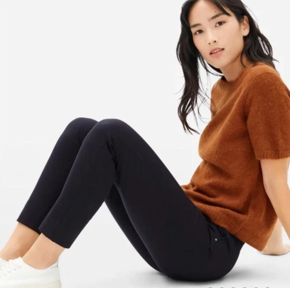 Everlane The Side Zip Stretch Cotton Pant Cropped Skinny: Black - Image 5