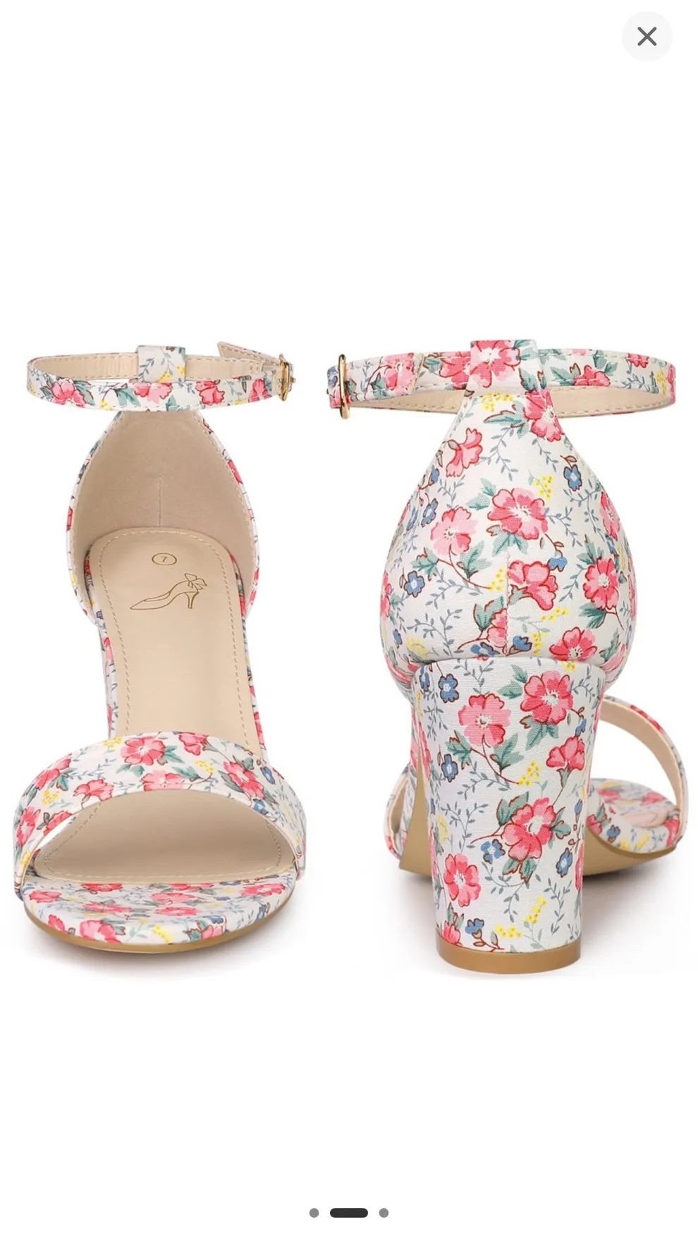 White Floral Heels - Image 2
