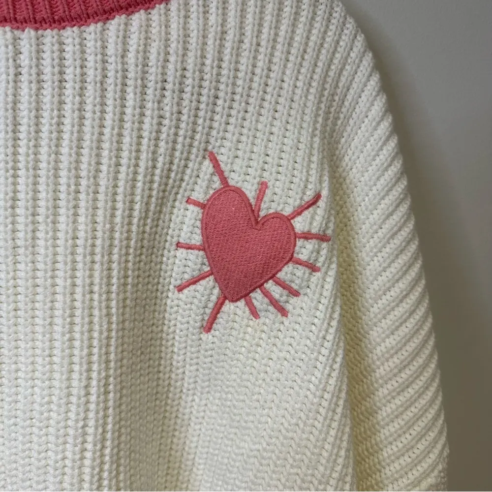 NWT XOKR kerri rosenthal pink heart sweater size extra large - Image 2