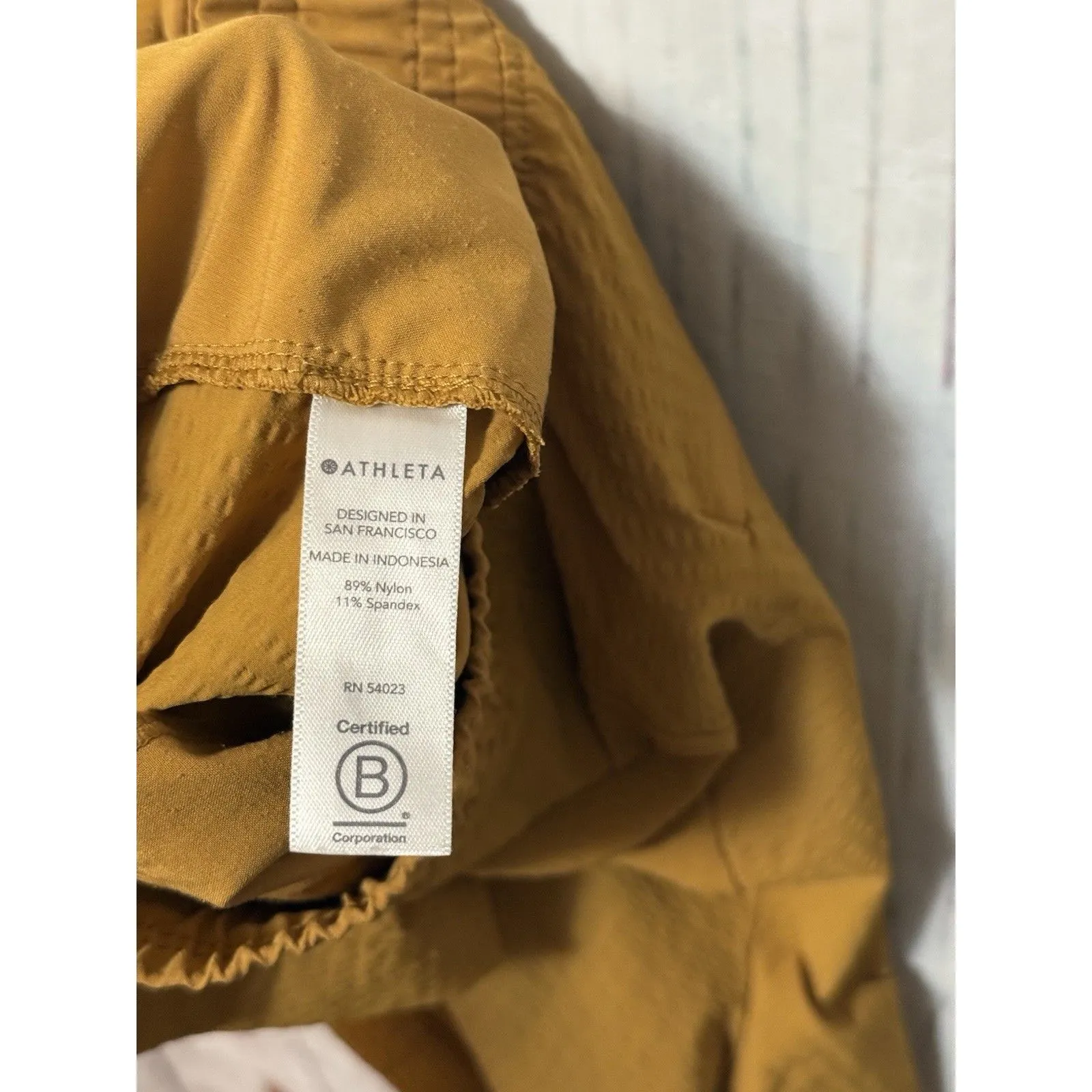 Athleta Textured Brooklyn Short Hi Rise Pull On Casual Pockets Tuscan Gold Sze 6 - Image 8