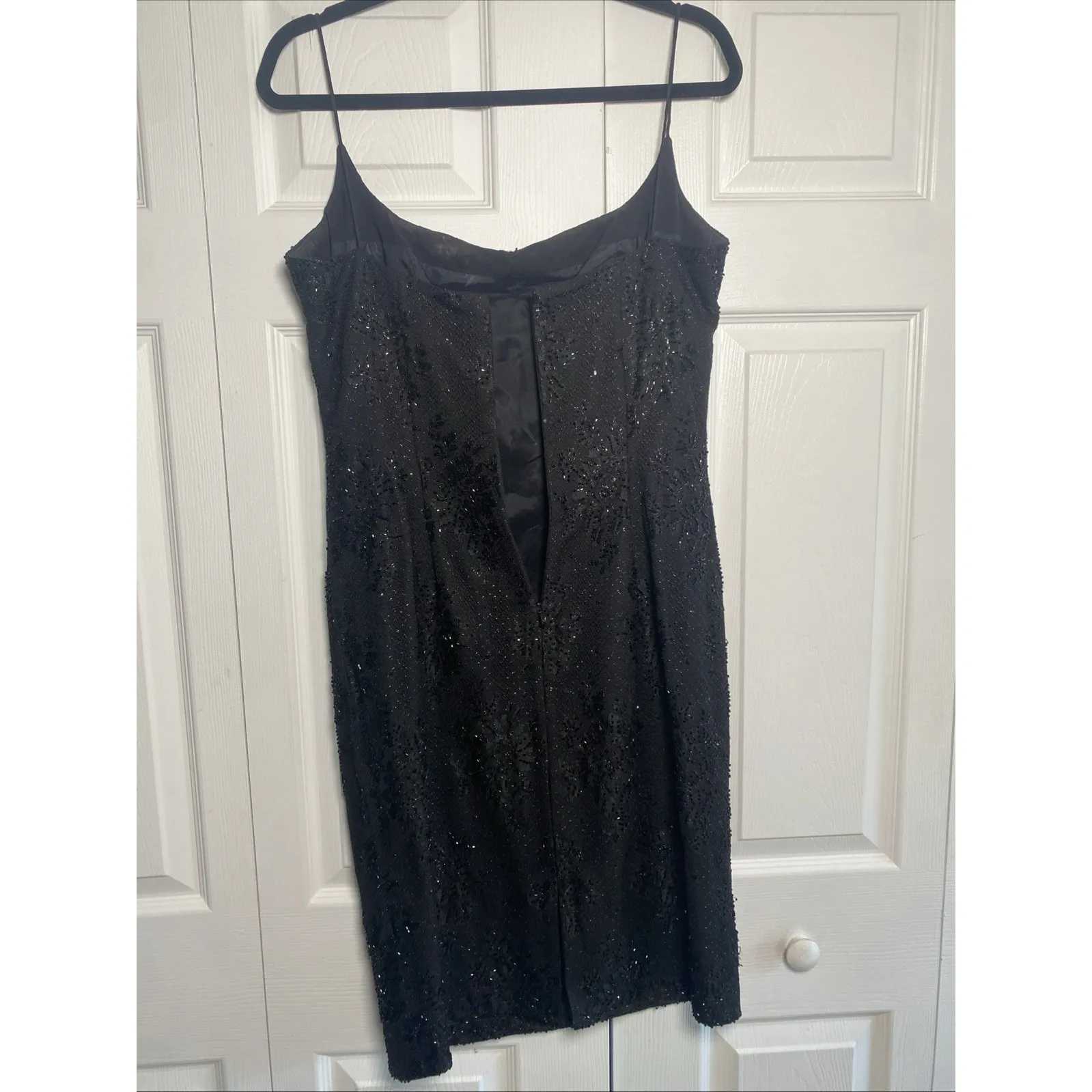 Carmen Marc Valvo Womens 8 Black Beaded Dress Event Gala Hoco - Image 5